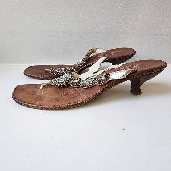 Browns Couture size 7 (size 37) kitten heel beaded shoes - Picture 4 of 9